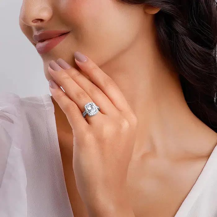 Silver Classic Solitaire Ring , Silver , 2cm
