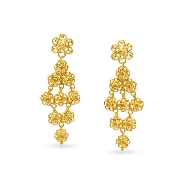 Layered Floral Necklace Set ,
