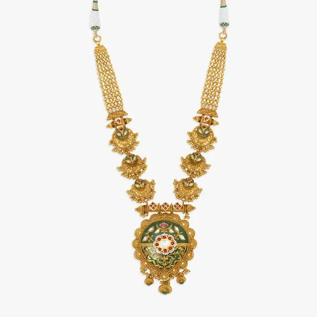 Opulently Classic Necklace Set with Kundan Inlay Work ,
